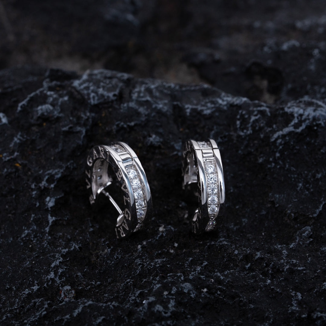 [AuraEcho Jewelry]ZERO 1 MINI SILVER DIAMOND EARRINGS