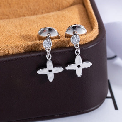 [AuraEcho Jewelry]VIDYLLE SILVER DIAMOND MINI DROP EARRINGS