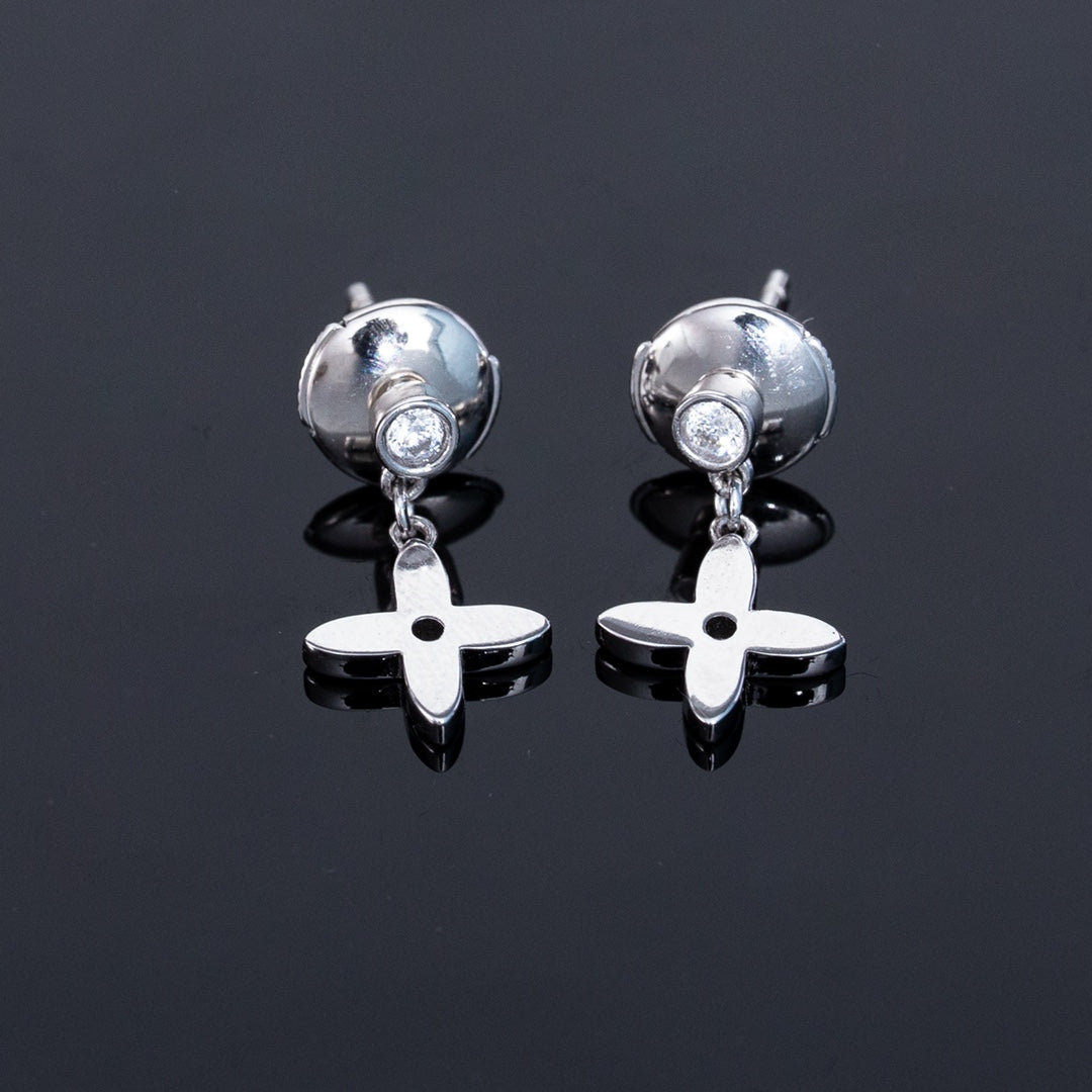 [AuraEcho Jewelry]VIDYLLE SILVER DIAMOND MINI DROP EARRINGS