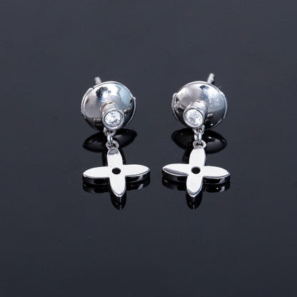 [AuraEcho Jewelry]VIDYLLE SILVER DIAMOND MINI DROP EARRINGS