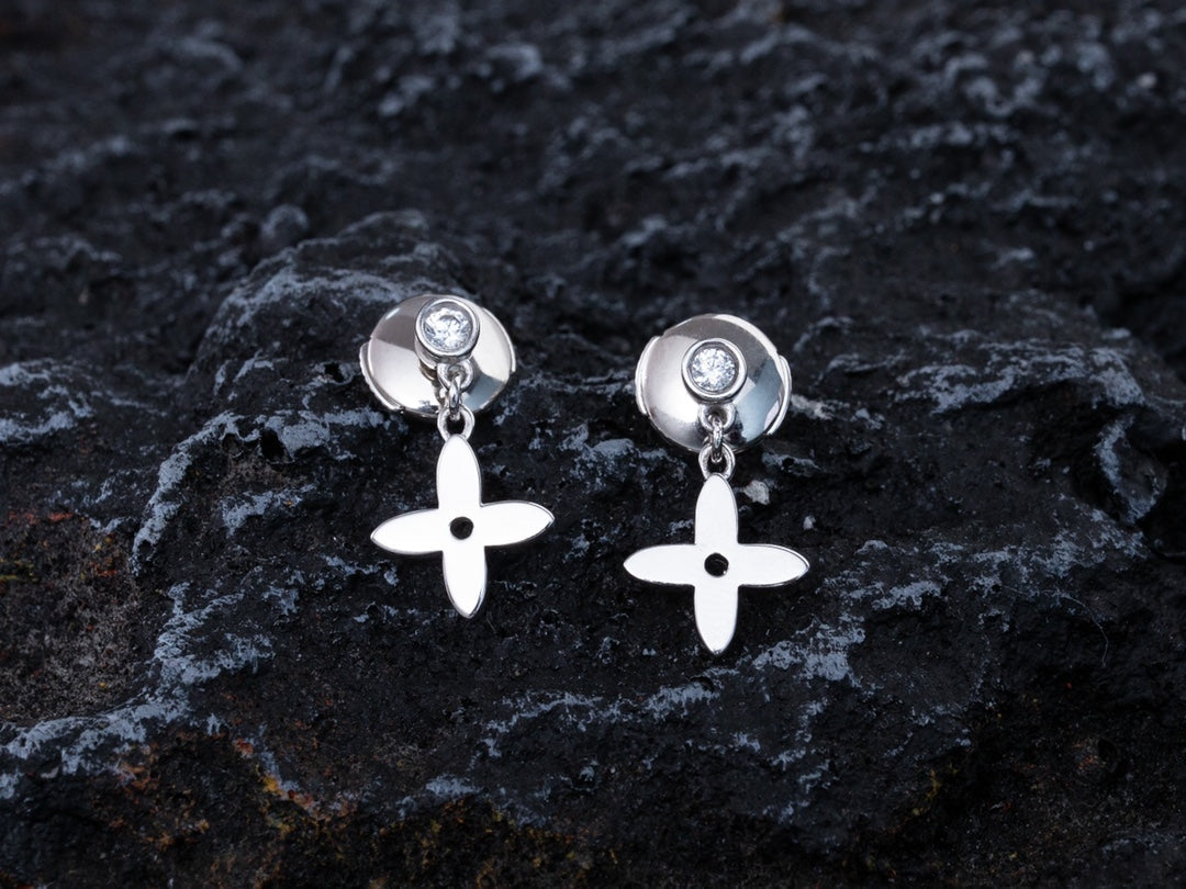 [AuraEcho Jewelry]VIDYLLE SILVER DIAMOND MINI DROP EARRINGS