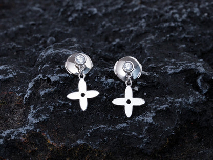 [AuraEcho Jewelry]VIDYLLE SILVER DIAMOND MINI DROP EARRINGS