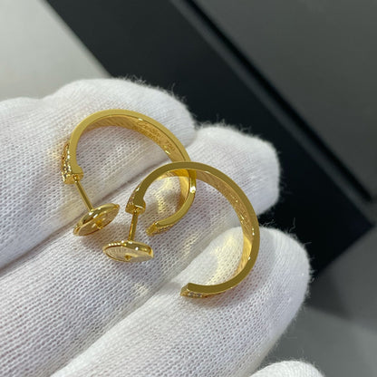 [AuraEcho Jewelry]LOVE DIAMOND GOLD HOOP EARRINGS