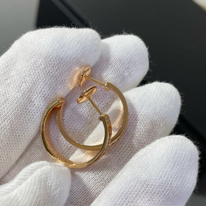 [AuraEcho Jewelry]LOVE DIAMOND PINK GOLD HOOP EARRINGS