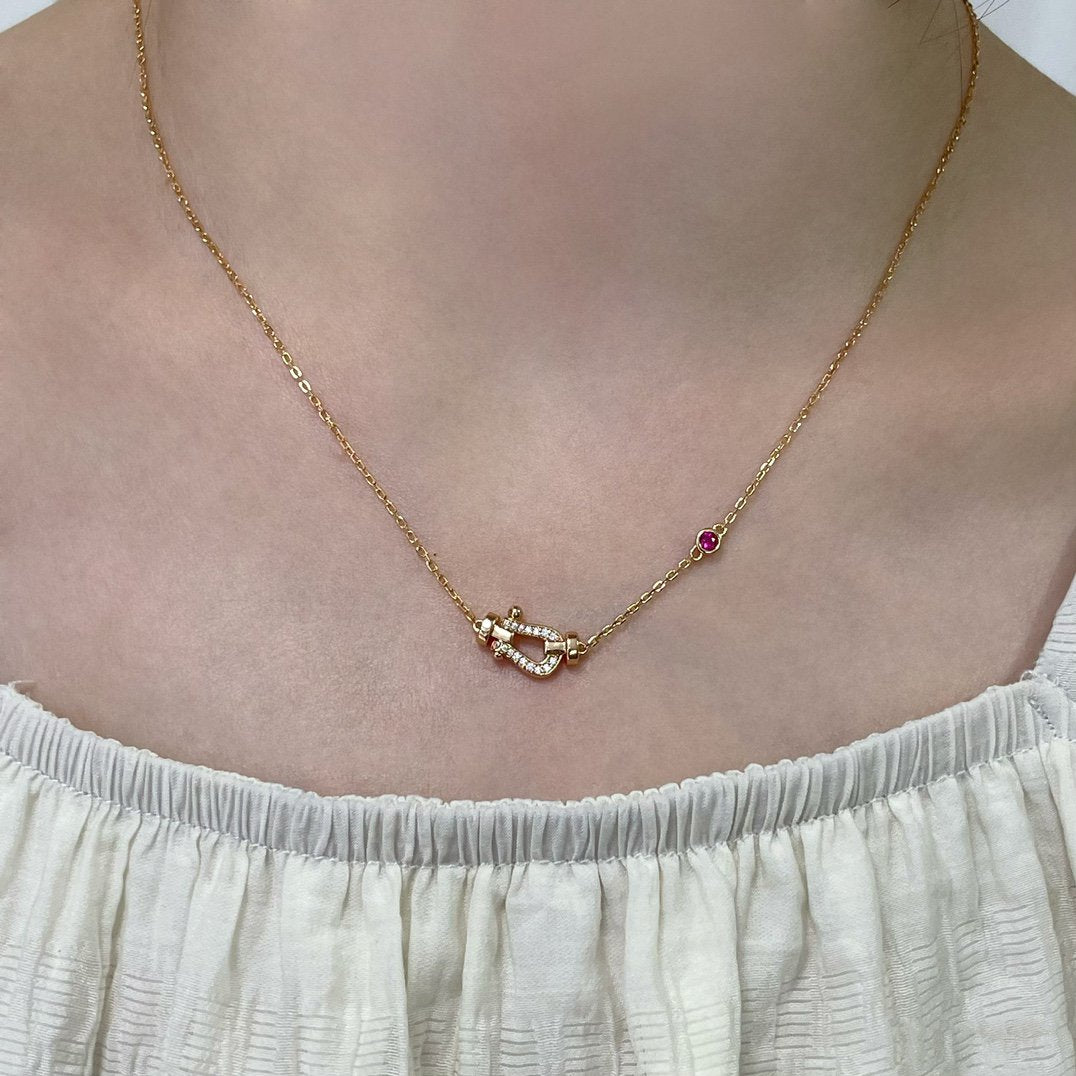 [AuraEcho Jewelry]FORCE 10 DIAMOND PINK GOLD NECKLACE