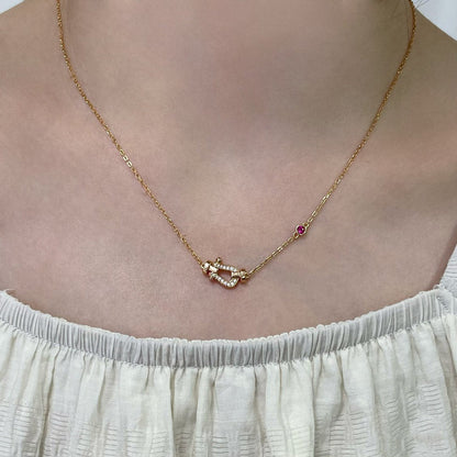 [AuraEcho Jewelry]FORCE 10 DIAMOND PINK GOLD NECKLACE