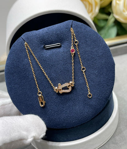 [AuraEcho Jewelry]FORCE 10 DIAMOND PINK GOLD NECKLACE
