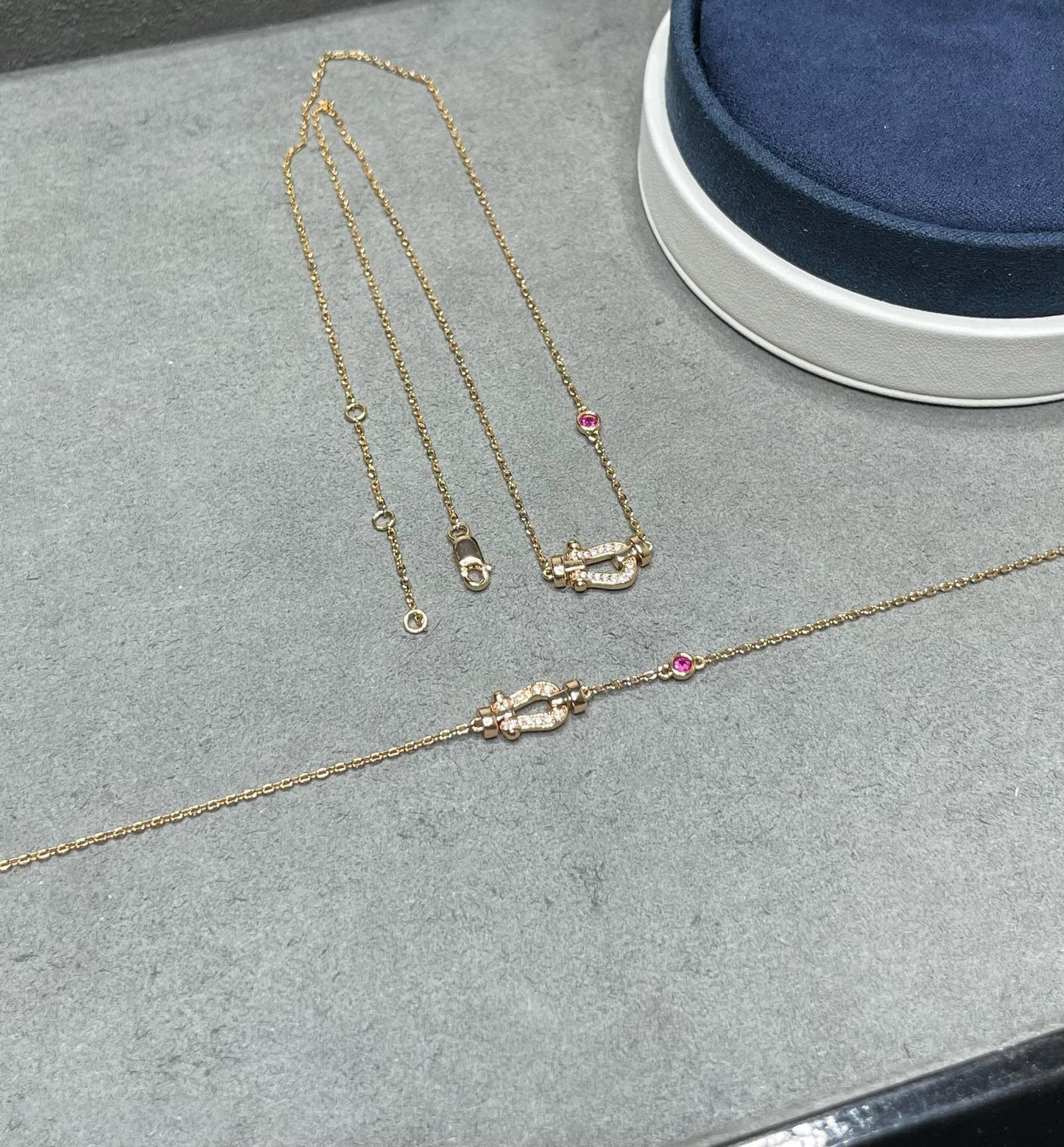 [AuraEcho Jewelry]FORCE 10 DIAMOND PINK GOLD NECKLACE