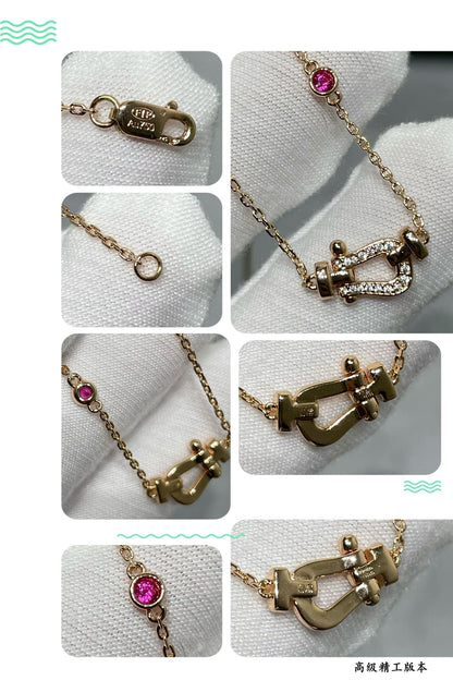 [AuraEcho Jewelry]FORCE 10 DIAMOND PINK GOLD NECKLACE
