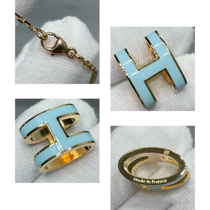 [AuraEcho Jewelry]POP H SKY BLUE NECKLACE