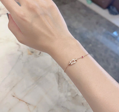[AuraEcho Jewelry]FORCE 10 DIAMOND CHAIN LINK PINK GOLD BRACELET
