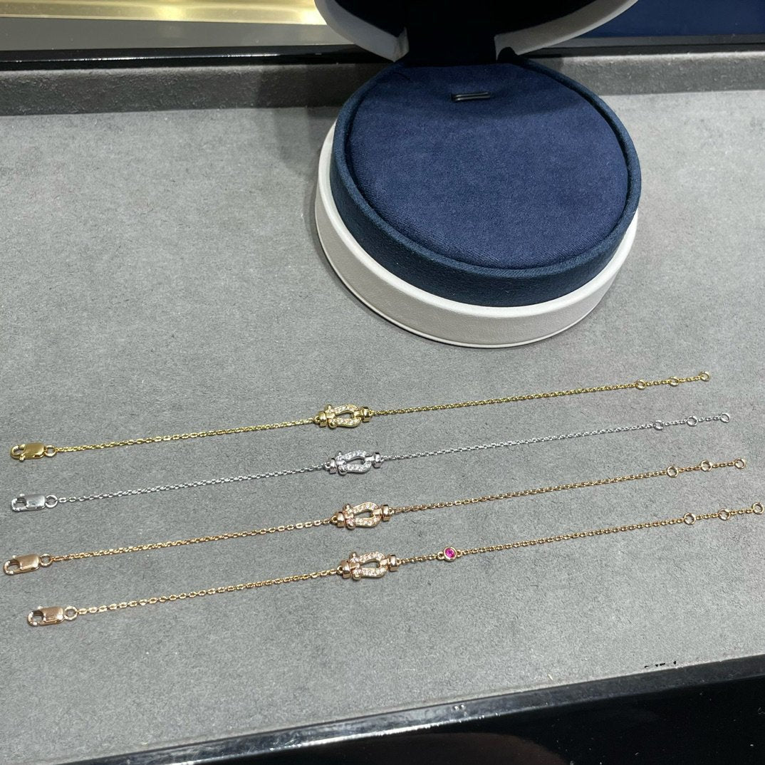 [AuraEcho Jewelry]FORCE 10 DIAMOND CHAIN LINK PINK GOLD BRACELET