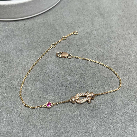 [AuraEcho Jewelry]FORCE 10 DIAMOND CHAIN LINK PINK GOLD BRACELET