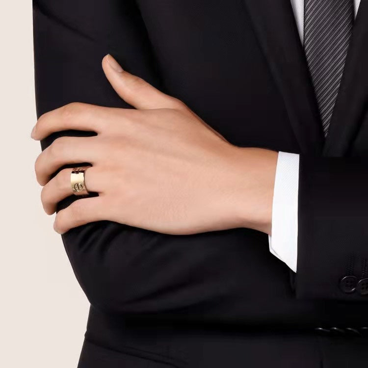 [AuraEcho Jewelry]LOVE 11MM LARGE RING