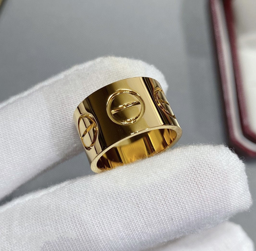 [AuraEcho Jewelry]LOVE 11MM LARGE RING