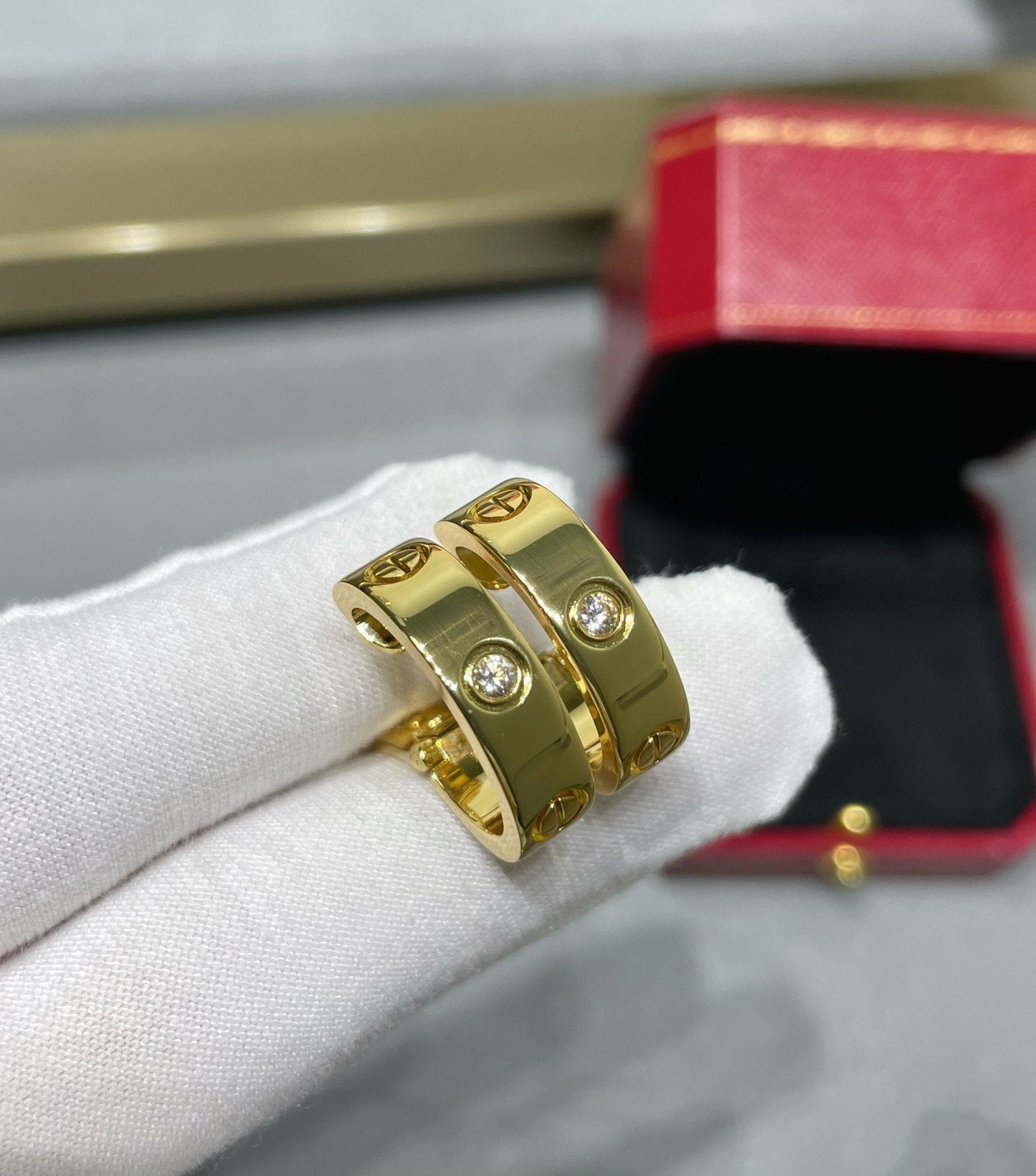 [AuraEcho Jewelry]LOVE 5.5MM 1 DIAMOND EARRINGS