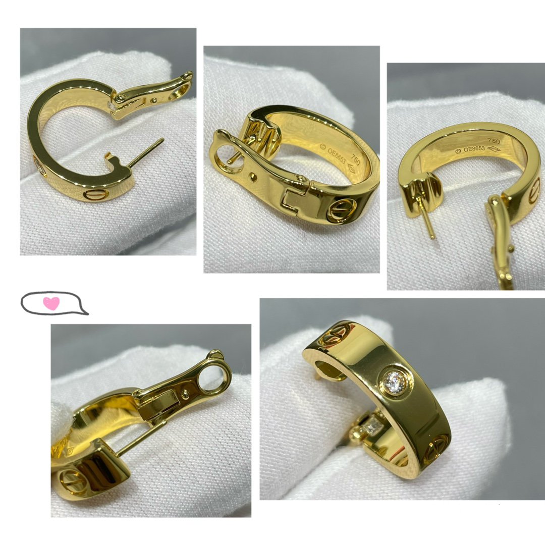 [AuraEcho Jewelry]LOVE 5.5MM 1 DIAMOND EARRINGS