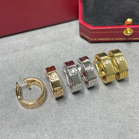 [AuraEcho Jewelry]LOVE 5.5MM 1 DIAMOND EARRINGS
