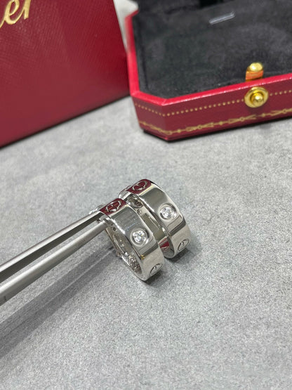 [AuraEcho Jewelry]LOVE 5.5MM 1 DIAMOND EARRINGS