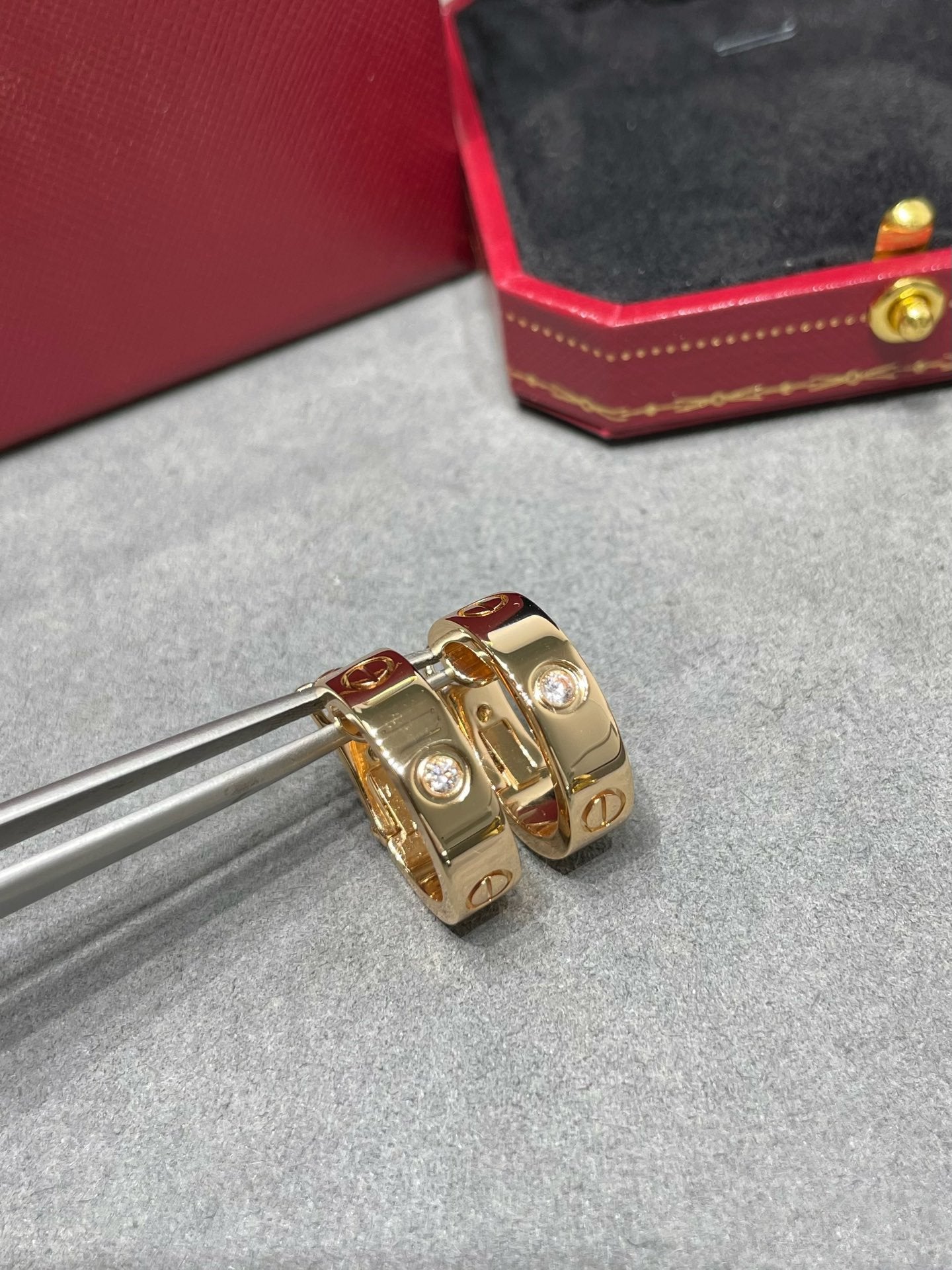 [AuraEcho Jewelry]LOVE 5.5MM 1 DIAMOND EARRINGS