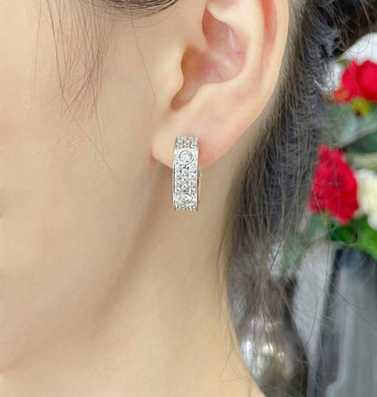 [AuraEcho Jewelry]LOVE 5.5MM DIAMOND PAVED EARRINGS