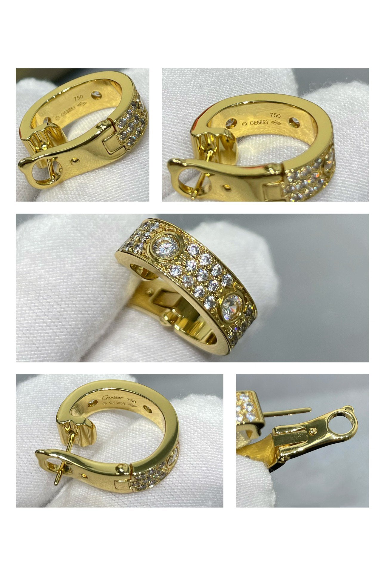 [AuraEcho Jewelry]LOVE 5.5MM DIAMOND PAVED EARRINGS
