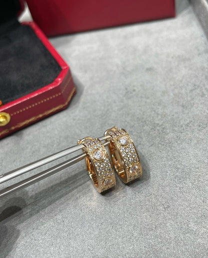 [AuraEcho Jewelry]LOVE 5.5MM DIAMOND PAVED EARRINGS