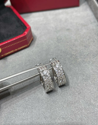 [AuraEcho Jewelry]LOVE 5.5MM DIAMOND PAVED EARRINGS