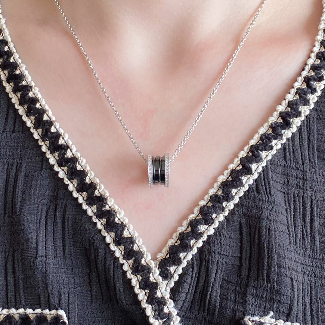 [AuraEcho Jewelry]ZERO 1 DIAMOND CERAMIC NECKLACE