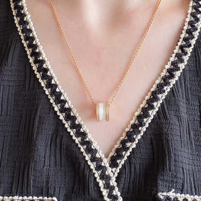 [AuraEcho Jewelry]ZERO 1 DIAMOND CERAMIC NECKLACE