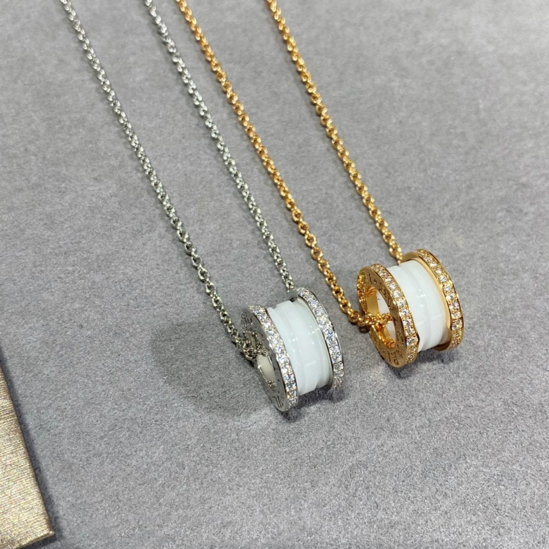 [AuraEcho Jewelry]ZERO 1 DIAMOND CERAMIC NECKLACE