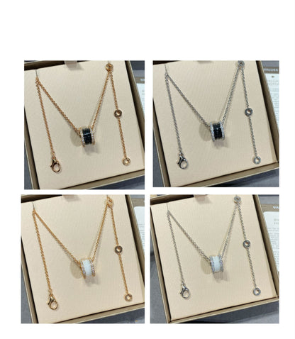 [AuraEcho Jewelry]ZERO 1 DIAMOND CERAMIC NECKLACE