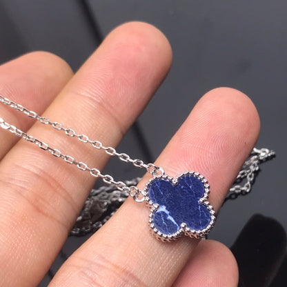 [AuraEcho Jewelry]CLOVER PIETERSITE SILVER LONG NECKLACE