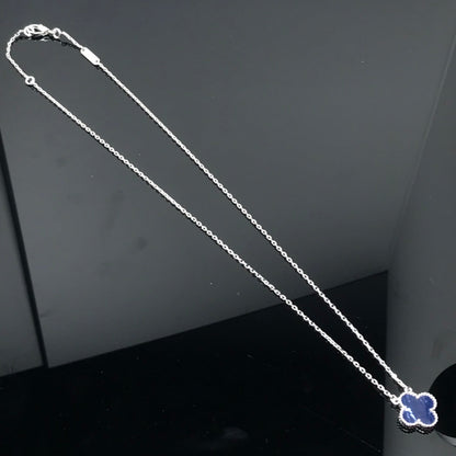 [AuraEcho Jewelry]CLOVER PIETERSITE SILVER LONG NECKLACE