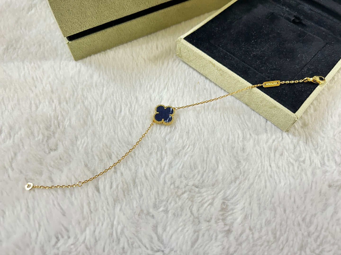 [AuraEcho Jewelry]CLOVER 1 MOTIF PIETERSITE BRACELET