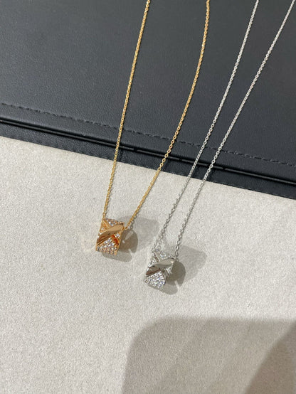 [AuraEcho Jewelry]LIENS EVIDENCE DIAMOND PAVED NECKLACE