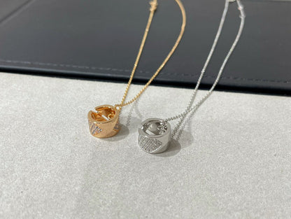 [AuraEcho Jewelry]LIENS EVIDENCE DIAMOND PAVED NECKLACE