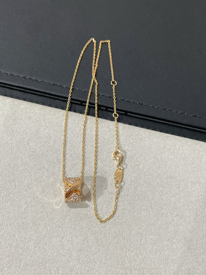 [AuraEcho Jewelry]LIENS EVIDENCE DIAMOND PAVED NECKLACE