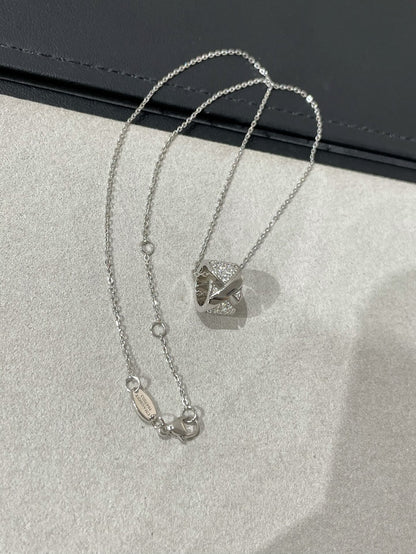 [AuraEcho Jewelry]LIENS EVIDENCE DIAMOND PAVED NECKLACE
