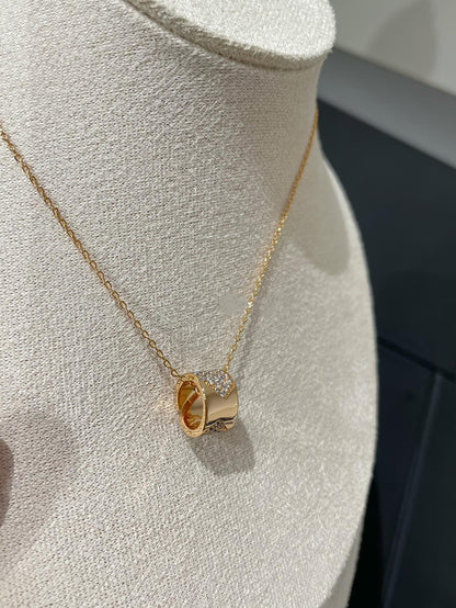 [AuraEcho Jewelry]LIENS EVIDENCE DIAMOND PAVED NECKLACE