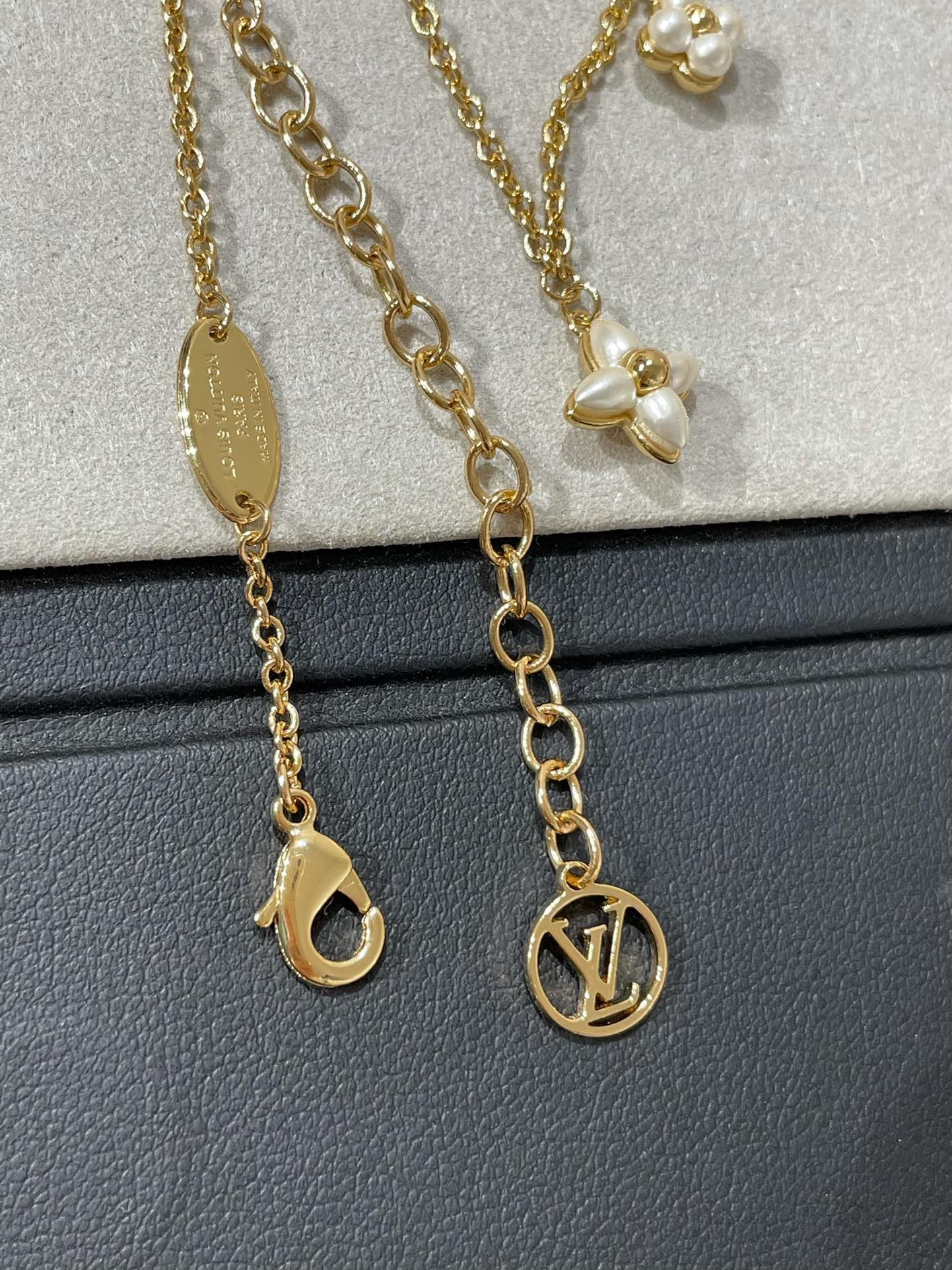 [AuraEcho Jewelry]FLOWERGRAM GOLD MOP DOUBLE ROW NECKLACE