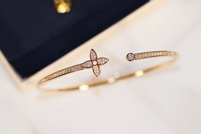[AuraEcho Jewelry]IDYLLE GOLD OPEN BRACELET DIAMOND PAVED
