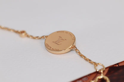 [AuraEcho Jewelry]STAR AND SUN 4 MOTIF PINK GOLD MALACHITE BRACELET