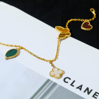 [WZQ]LUCKY SPRING 5 MOTIF GOLD BRACELET