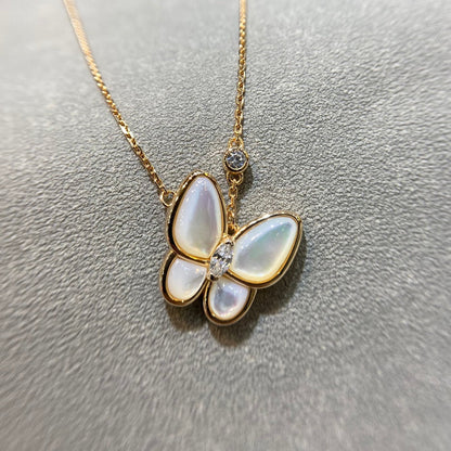 [AuraEcho Jewelry]BUTTERFLY MOP DIAMOND NECKLACE