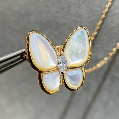 [AuraEcho Jewelry]BUTTERFLY MOP DIAMOND NECKLACE