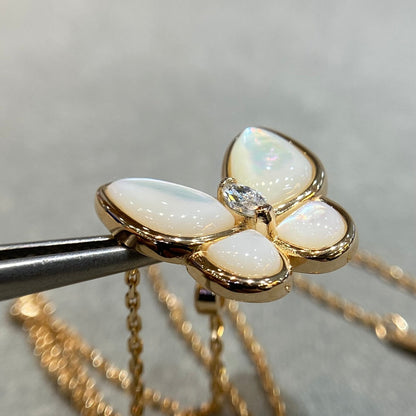 [AuraEcho Jewelry]BUTTERFLY MOP DIAMOND NECKLACE