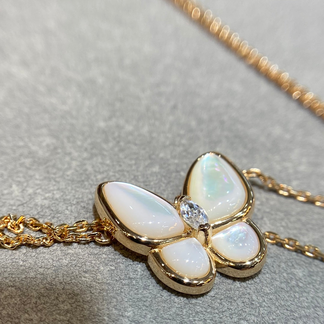 [AuraEcho Jewelry]BUTTERFLY MOP DIAMOND NECKLACE