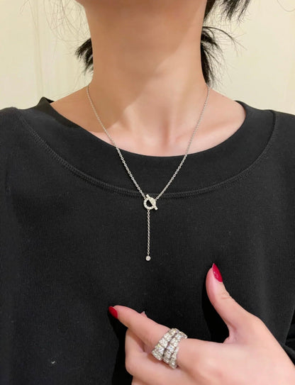 [AuraEcho Jewelry]FINESSE SILVER DIAMOND NECKLACE