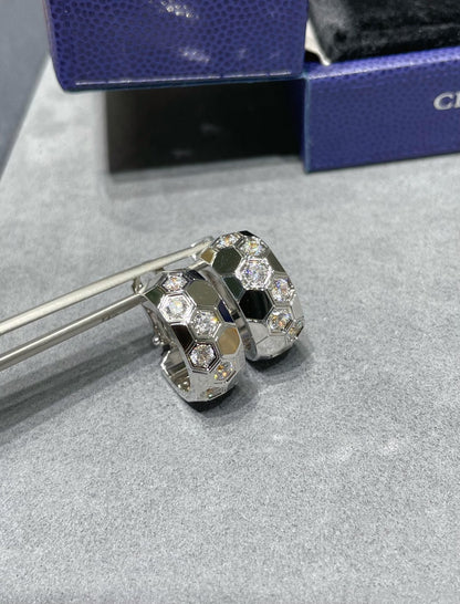 [AuraEcho Jewelry]BEE LOVE DIAMOND HOOP EARRINGS